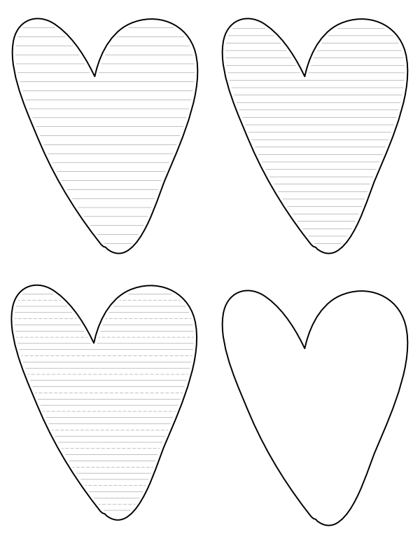 Hand-Drawn Heart Shaped Writing Templates
