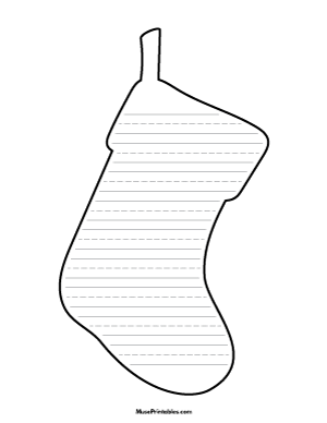 Hanging Christmas Stocking-Shaped Writing Templates