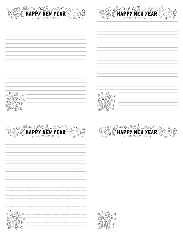 Happy New Year Writing Templates
