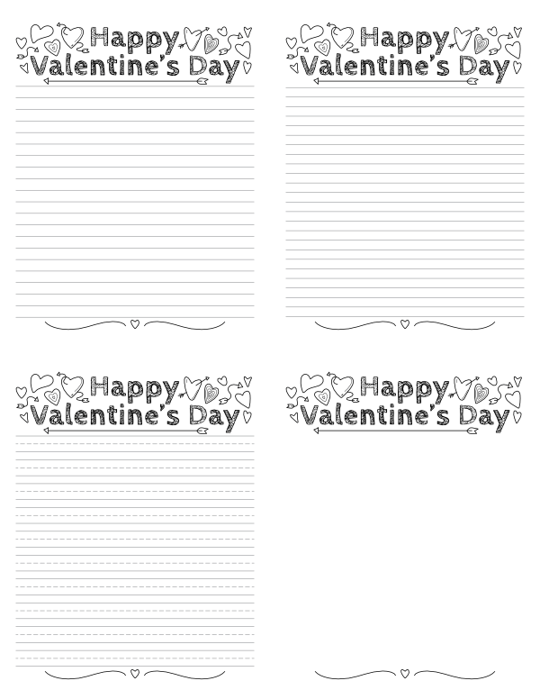 Happy Valentine's Day Writing Templates