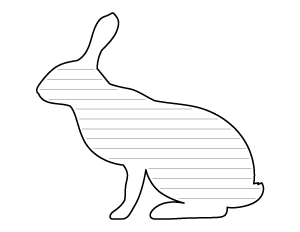 Hare Side View-Shaped Writing Templates