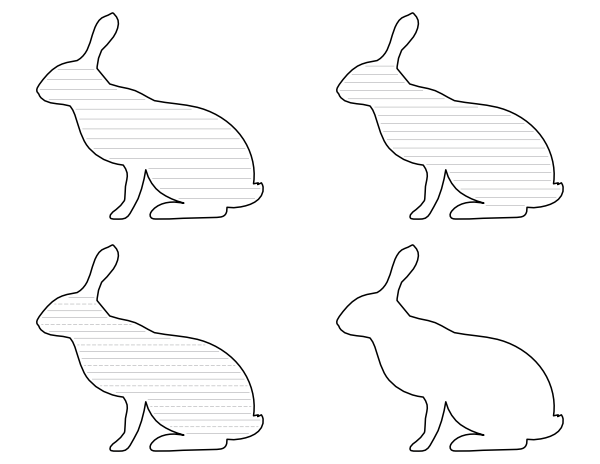 Hare Side View Shaped Writing Templates
