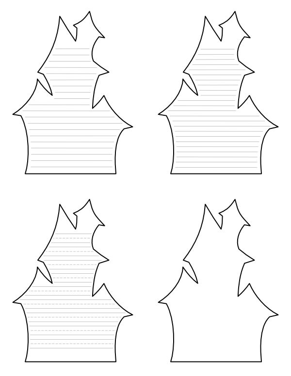 Free Printable Haunted House Shaped Writing Templates