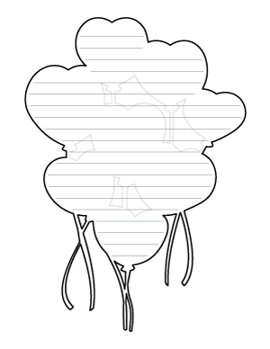 Heart Balloons-Shaped Writing Templates