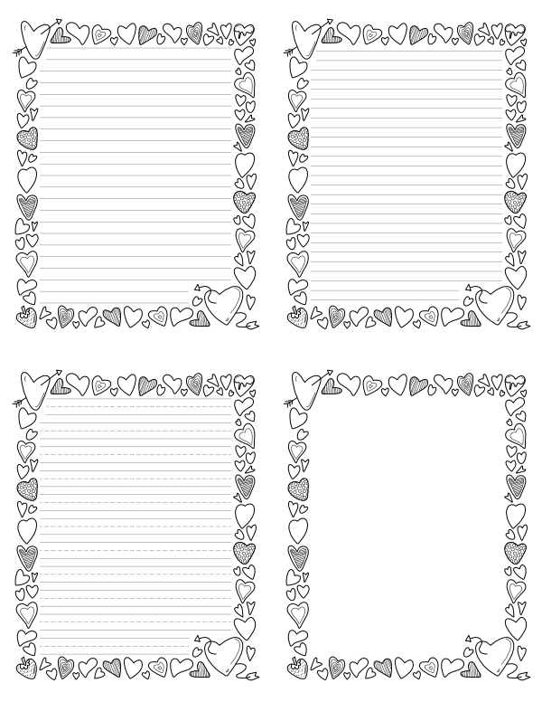 Free Printable Heart Border Writing Templates