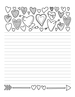 Heart Doodle Writing Templates