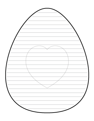 Heart Easter Egg-Shaped Writing Templates