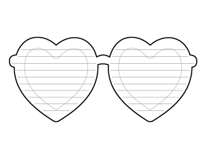 Heart Glasses Shaped Writing Templates