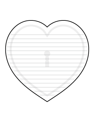 Heart Lock-Shaped Writing Templates