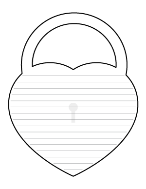 Heart Padlock-Shaped Writing Templates