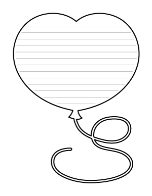 Heart-Shaped Balloon-Shaped Writing Templates