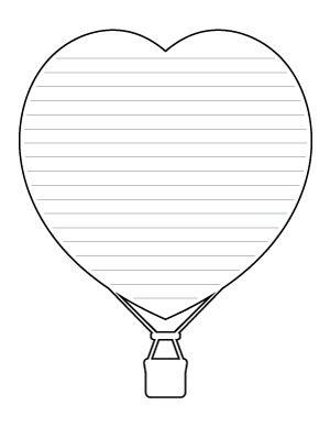 Heart-Shaped Hot Air Balloon-Shaped Writing Templates