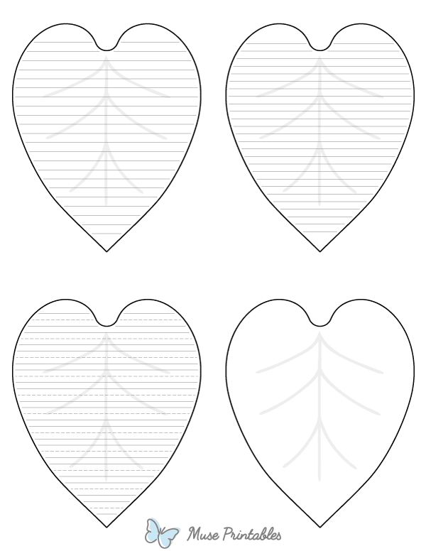 Heart-Shaped Leaf-Shaped Writing Templates