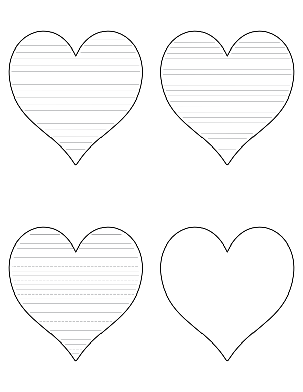 Free Printable Heart-Shaped Writing Templates
