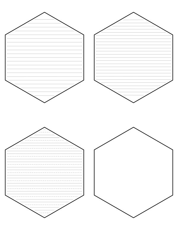 Hexagon-Shaped Writing Templates