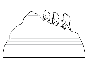 Hikers on Mountain Shaped Writing Template