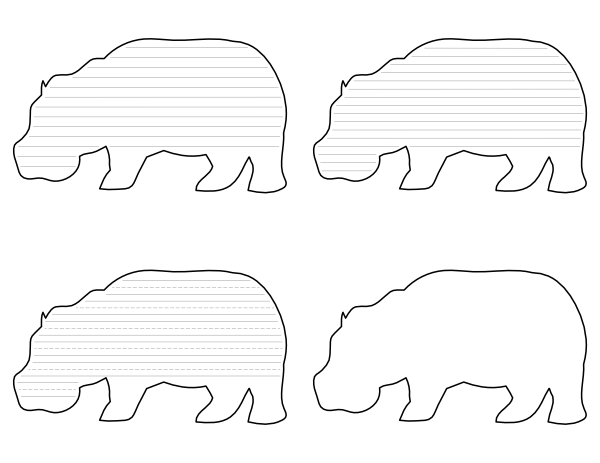 Hippo-Shaped Writing Templates