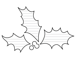 Holly and Ivy-Shaped Writing Templates