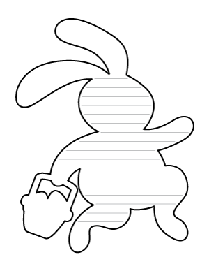 Hopping Easter Bunny-Shaped Writing Templates