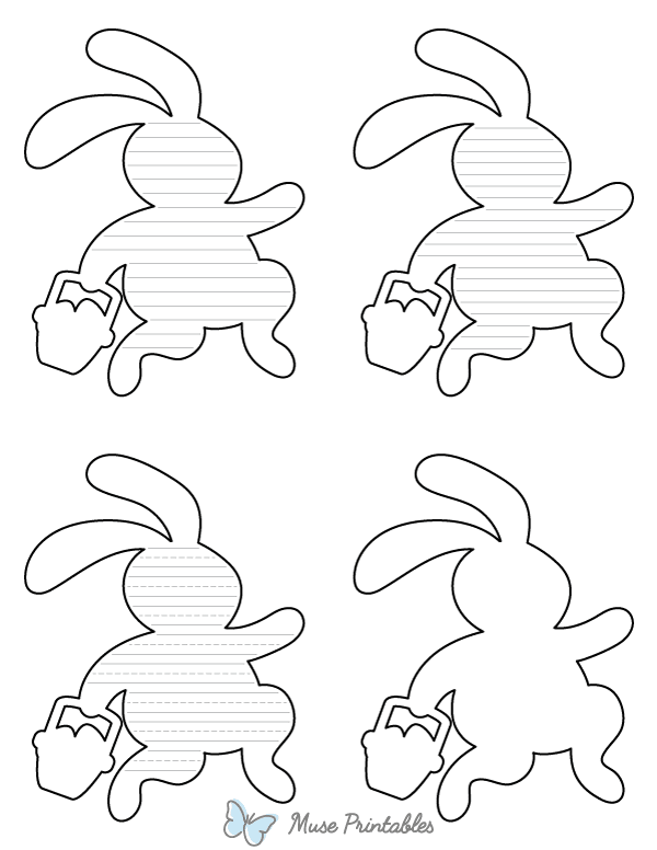Hopping Easter Bunny-Shaped Writing Templates