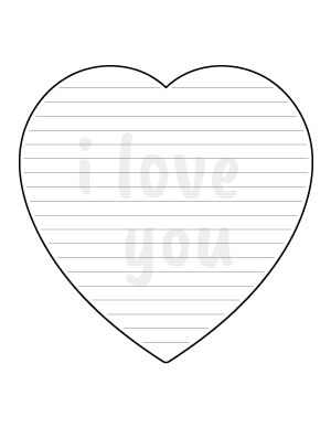 I Love You Heart-Shaped Writing Templates