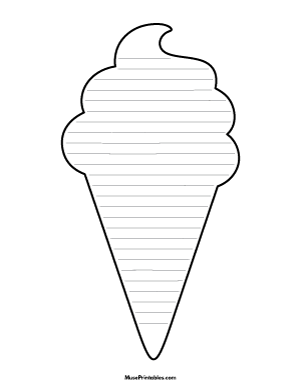 Ice Cream-Shaped Writing Templates