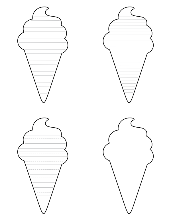 Free Printable Ice Cream Shaped Writing Templates