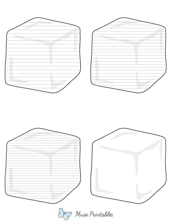 Ice Cube-Shaped Writing Templates