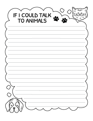 If I Could Talk to Animals Writing Templates