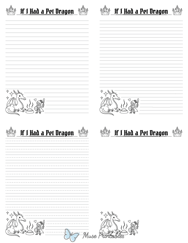 If I Had a Pet Dragon Writing Templates