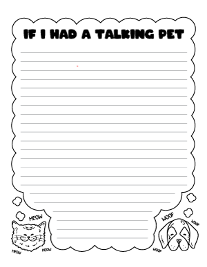 If I Had a Talking Pet Writing Templates