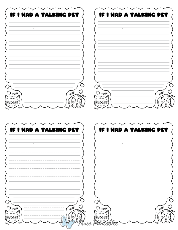 If I Had a Talking Pet Writing Templates