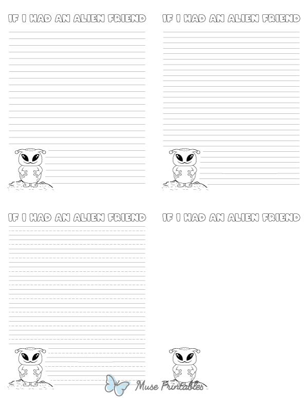 If I Had an Alien Friend Writing Templates