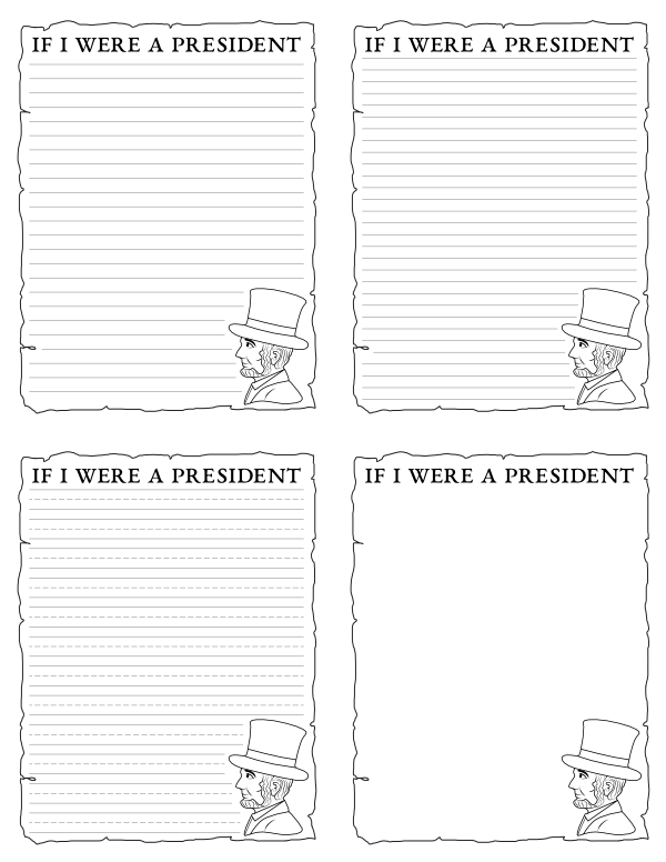 Free Printable If I Were A President Writing Templates