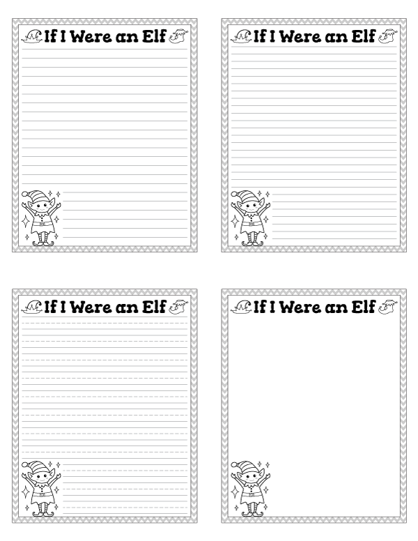 If I Were An Elf Writing Templates
