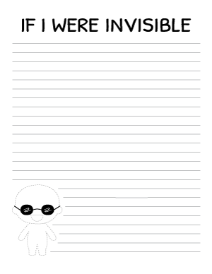 If I Were Invisible Writing Templates