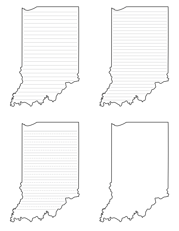 Indiana-Shaped Writing Templates