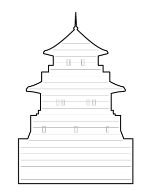 Japanese Castle-Shaped Writing Templates