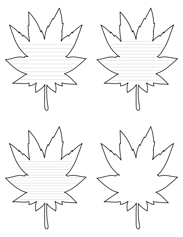 Japanese Maple Leaf-Shaped Writing Templates