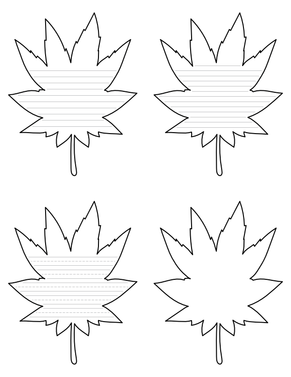 Free Printable Japanese Maple Leaf-Shaped Writing Templates