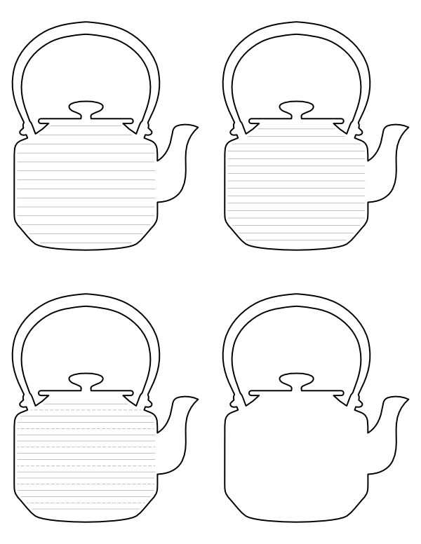 Japanese Teapot-Shaped Writing Templates