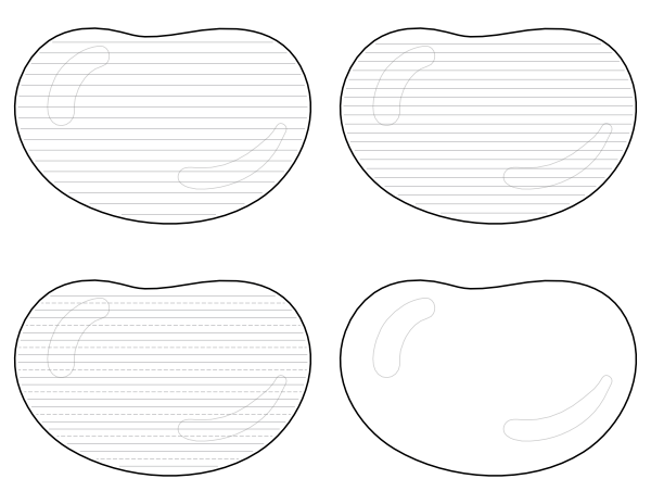 Free Printable Jelly Bean Shaped Writing Templates
