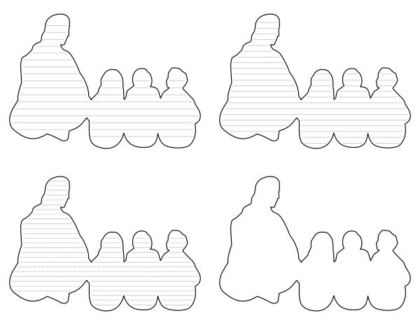 Jesus and Children-Shaped Writing Templates