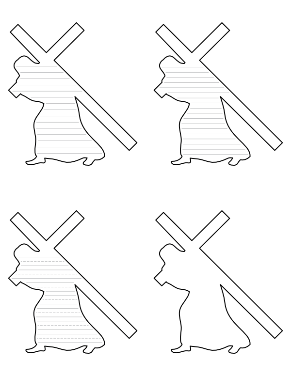 Jesus Carrying Cross-Shaped Writing Templates