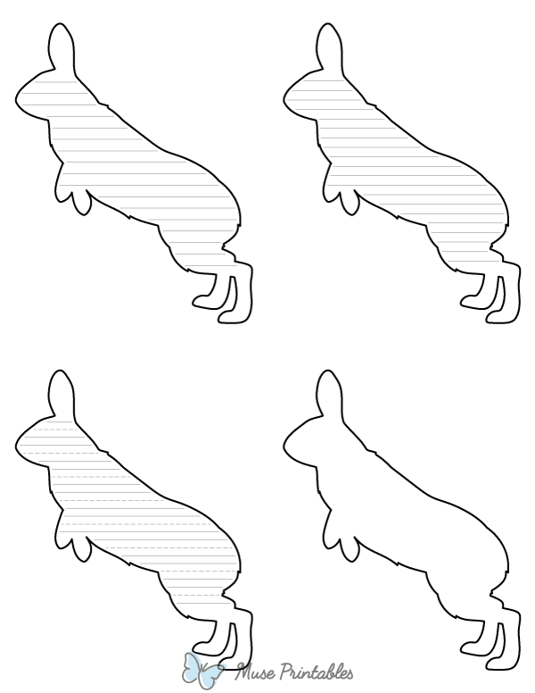Jumping Arctic Hare-Shaped Writing Templates