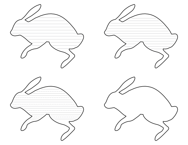 Jumping Hare Shaped Writing Templates
