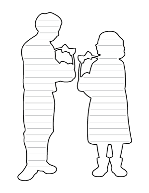 Kids Holding Easter Baskets-Shaped Writing Templates