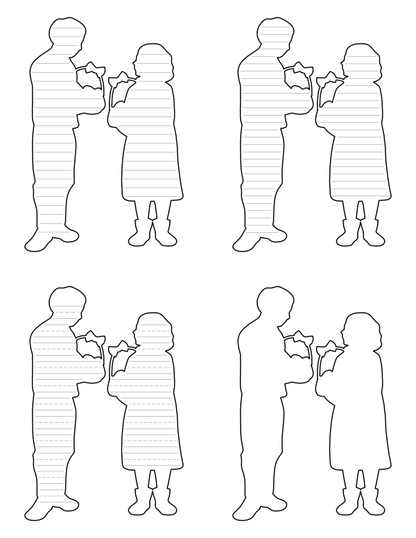 Kids Holding Easter Baskets-Shaped Writing Templates