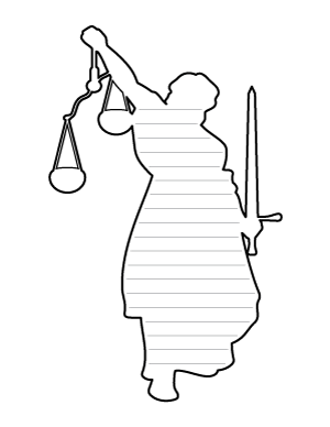 Lady Justice-Shaped Writing Templates