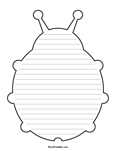 Ladybug-Shaped Writing Templates